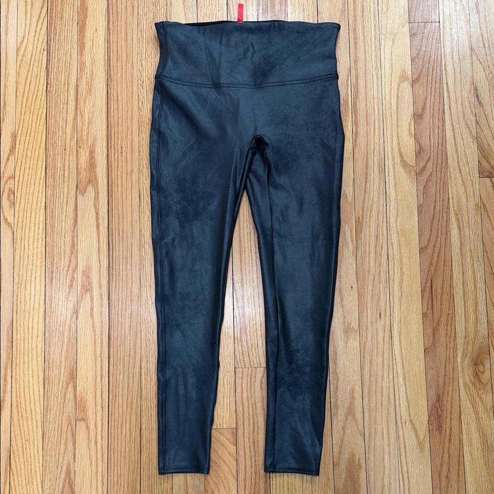 Spanx Black High-Waisted Faux Leather Leggings